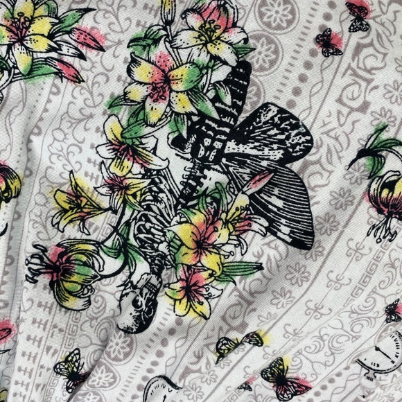 Hell Bunny Skeleton Floral Printed Pin-up Mini Dress Small - Picture 4 of 8